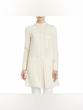 Lafayette 148 NWT Women’s Silk Georgette Tunic Popover Long Sleeve Shirt Size XS